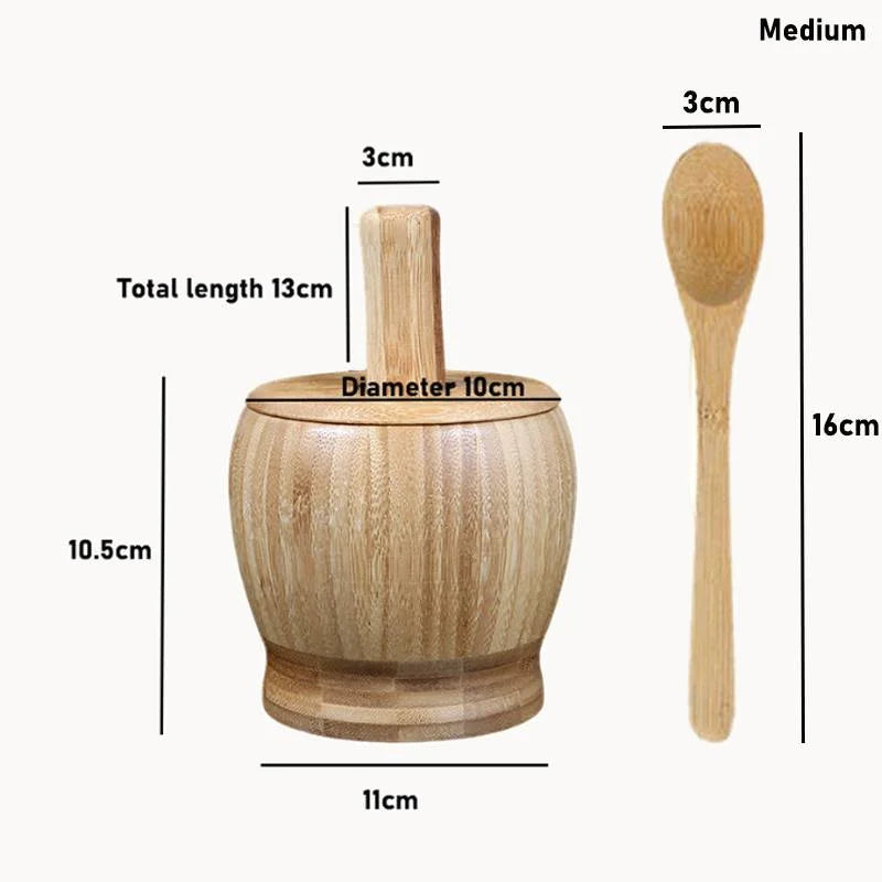 Bamboo Mortar and Pestle Set