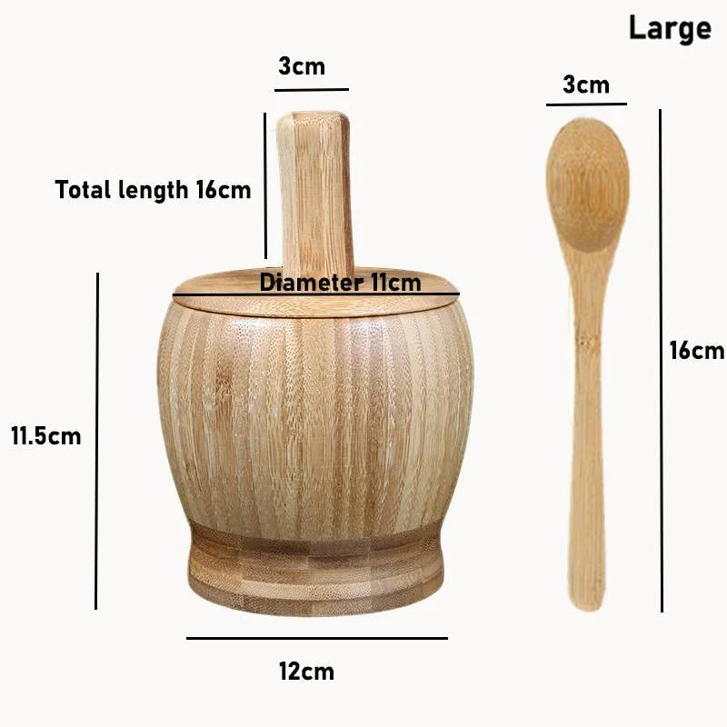 Bamboo Mortar and Pestle Set
