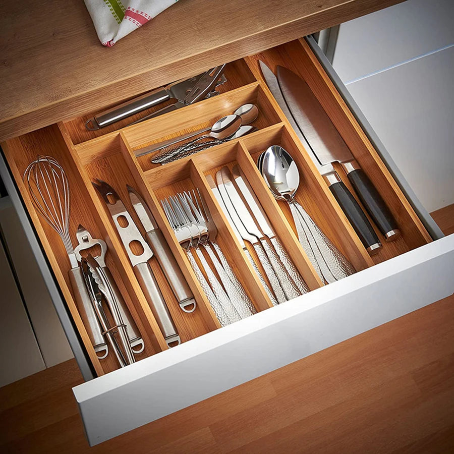 Bamboo Utensil Drawer Organizer