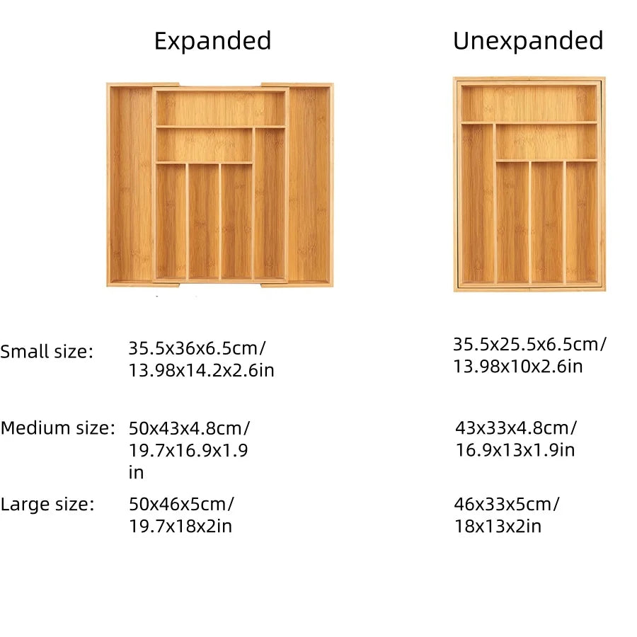 Bamboo Utensil Drawer Organizer