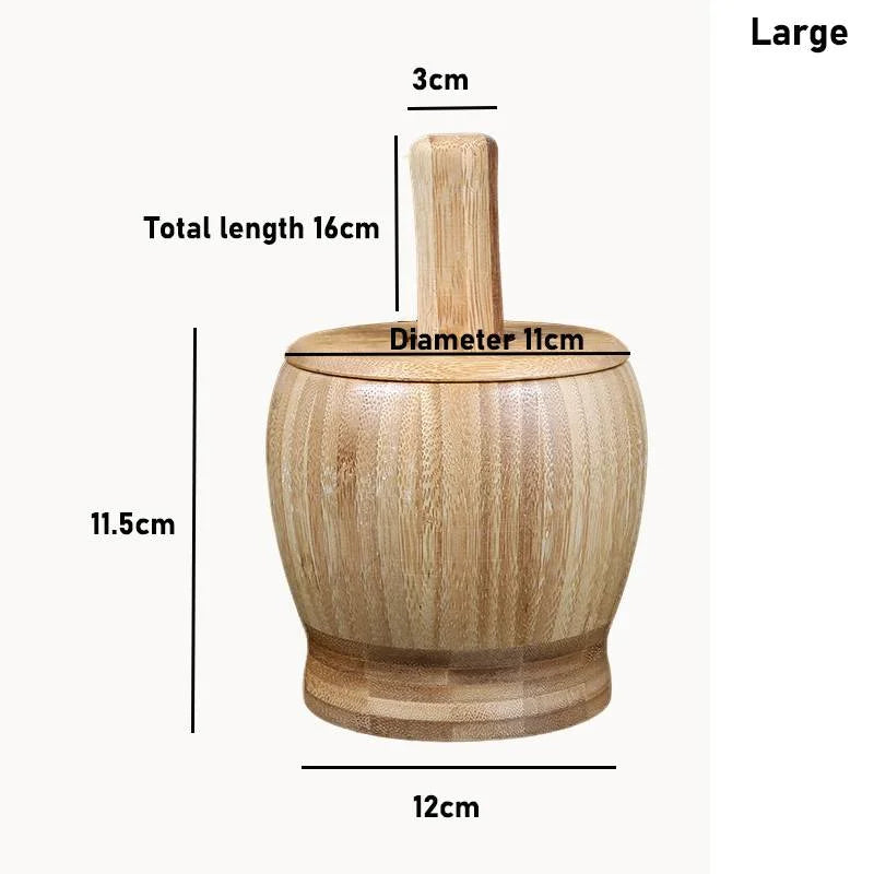 Bamboo Mortar and Pestle Set