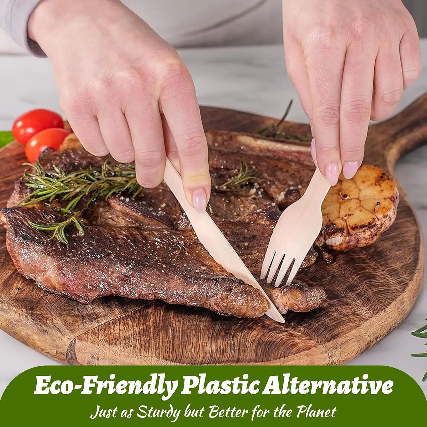 200 Pcs  Disposable Wooden Tableware Set