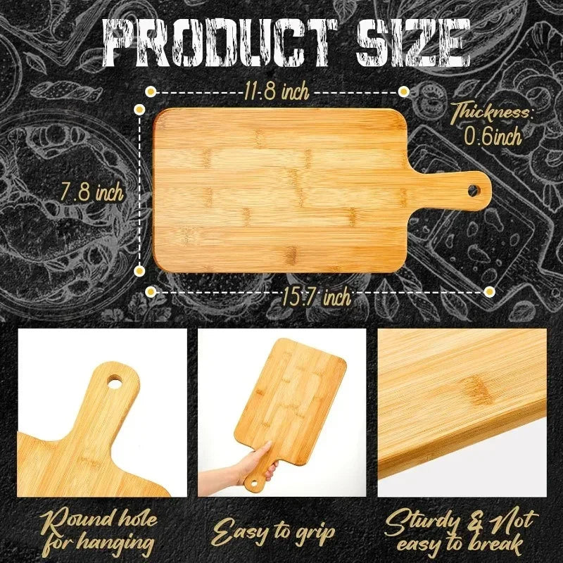 Bamboo Cutting Board with Handle Large