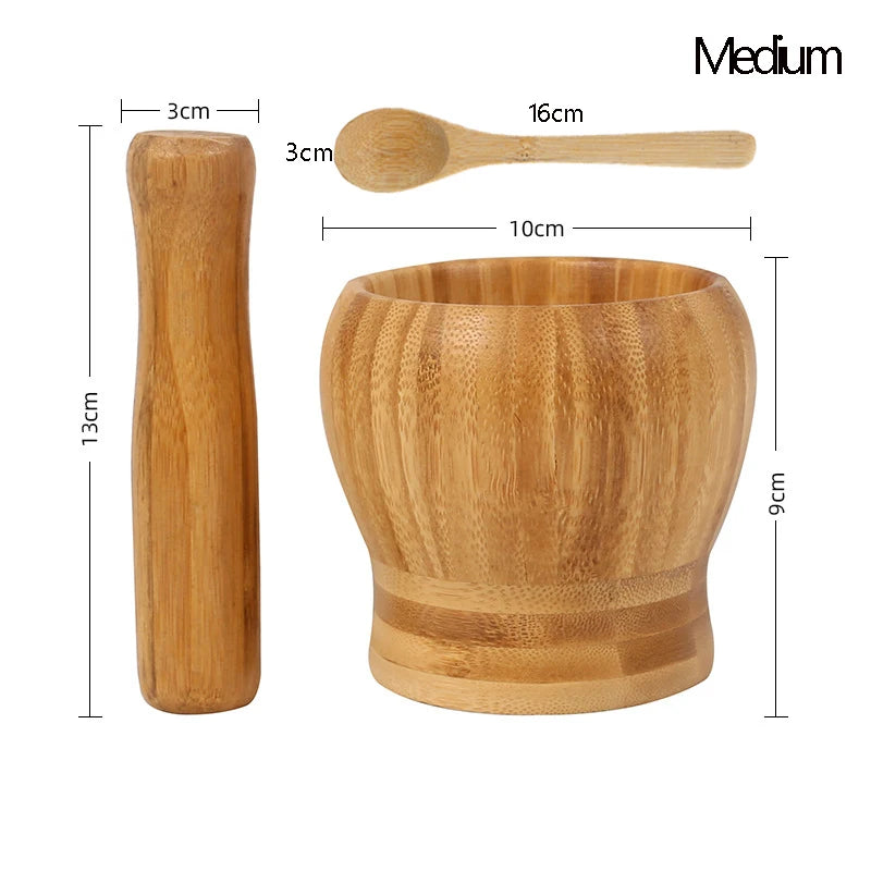 Bamboo Mortar and Pestle Set