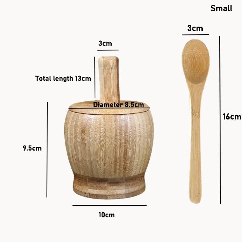 Bamboo Mortar and Pestle Set
