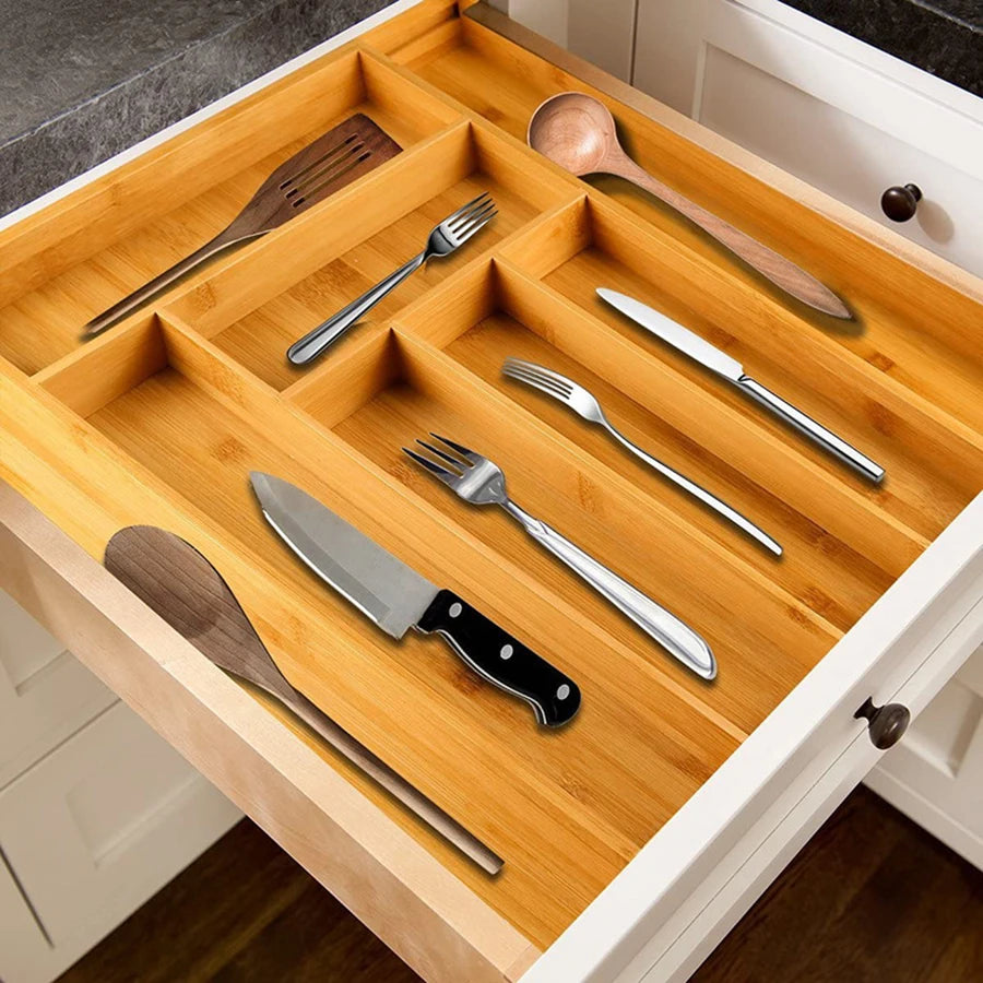 Bamboo Utensil Drawer Organizer