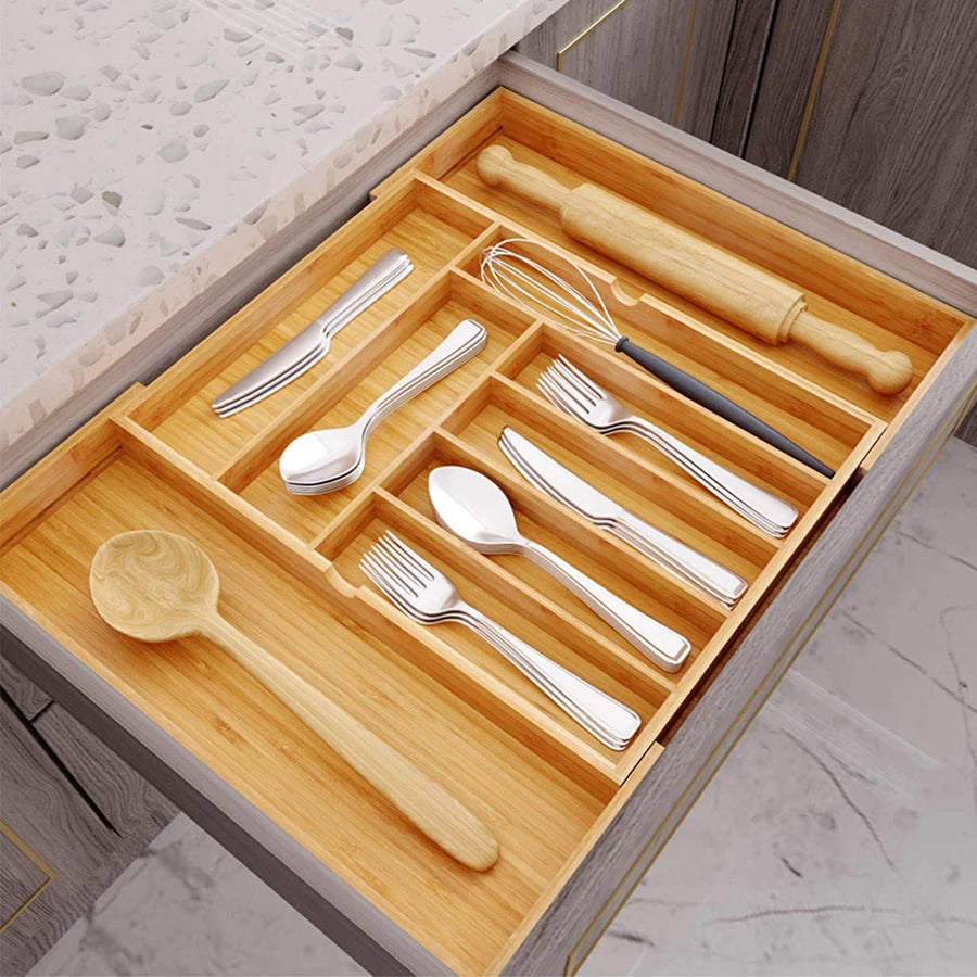Bamboo Utensil Drawer Organizer